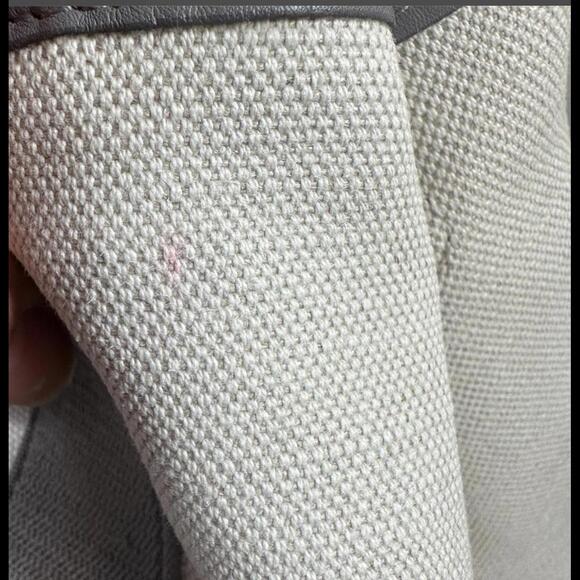 Balenciaga Cabas Tote Bag + Pouch in Grey Leather & Ivory Canvas (BAXX190) - Picture 11 of 12